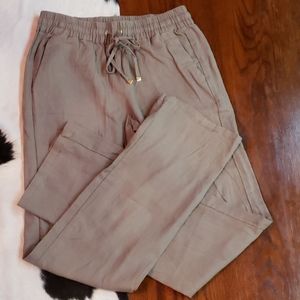 Linen pants, cocoa, drawstring